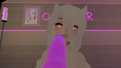molten Virtual Angel has fun with her fresh toys (loud screaming and Pov) in Vrchat