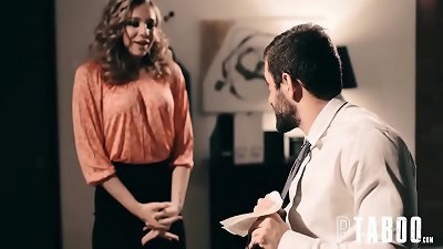 Office boss Tricks Tiffany Watson penetrating Him for PROMOTION