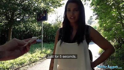 Public Agent Chloe Lamour gets her thick bra-stuffers cummed on for cash