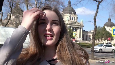 GERMAN SCOUT - 18yr young curvaceous big boobs schoolgirl LUCIE PICKUP AND pound