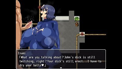 Shipwrecked Spaceship Todoroki [Monthly Patreon choice hentai game] Ep.16 pregnant woman gives a handjob ending with a super-sexy bukkake